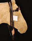 Western Dark Brown Bridle with Pink Buckstitch Horse