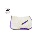 Shedrow white-purple saddle pad Full