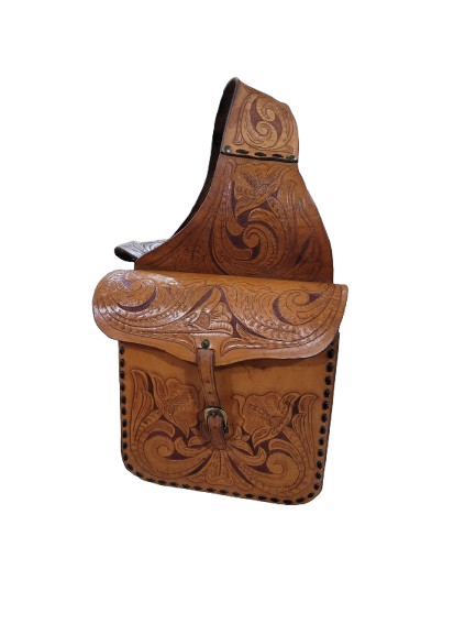 Leather rear saddlebag